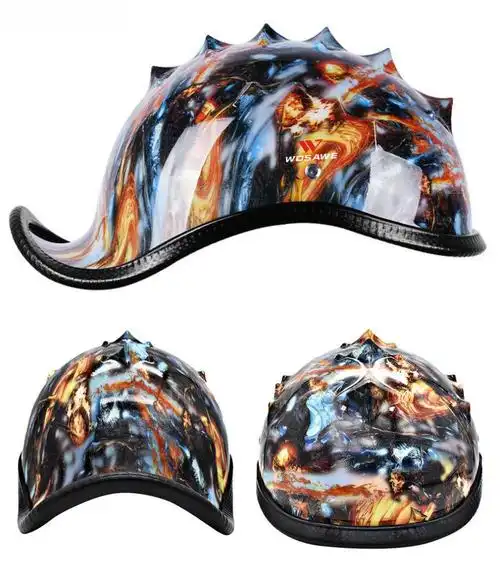 小郎人适用于摩托车半脸头盔复古机车翘盔个性轻便式安全防摔护具装备