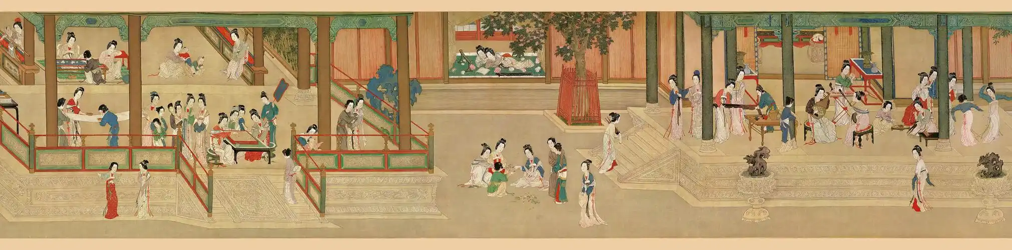 明仇英【汉宫春晓图】全卷