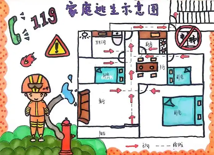 【征服小班作业3】家庭疏散逃生示意图