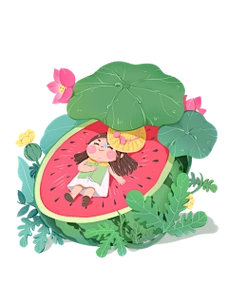 u6e9beaf采集到手绘风食物插画素材-果汁