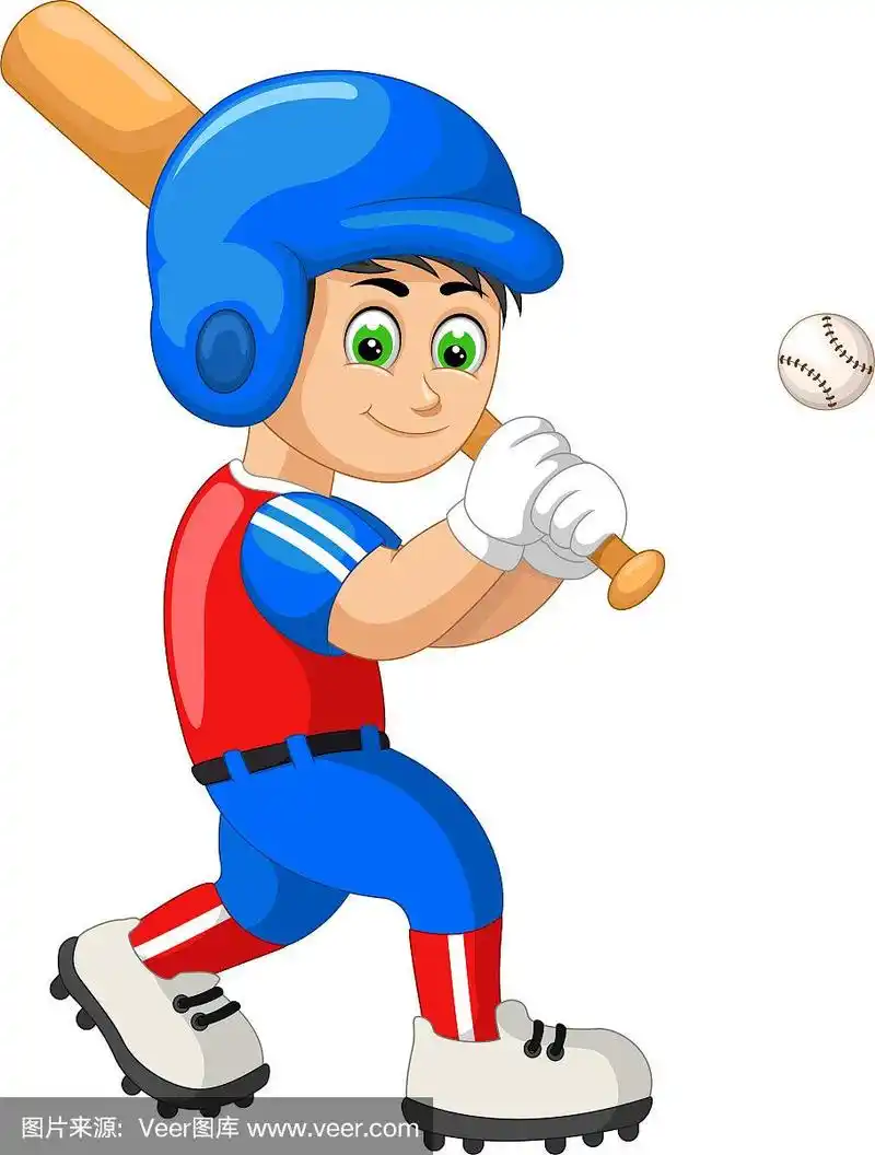 酷棒球男孩球员卡通