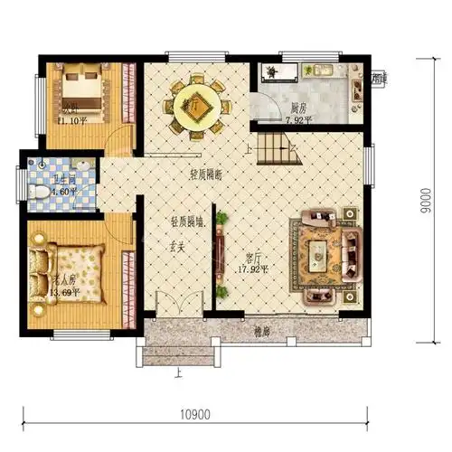 简约欧式乡村二层带阁楼别墅设计图 - 乡村住宅在线