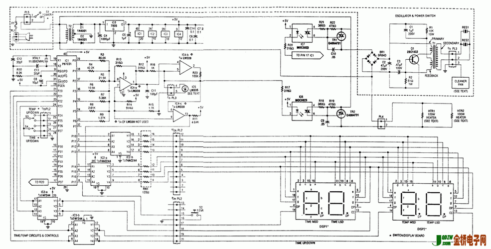 超声波清洗机电路图2例 / 查查362
