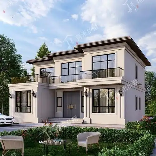 推荐3款小面积的二层平顶现代别墅,外观简单造价经济带大露台