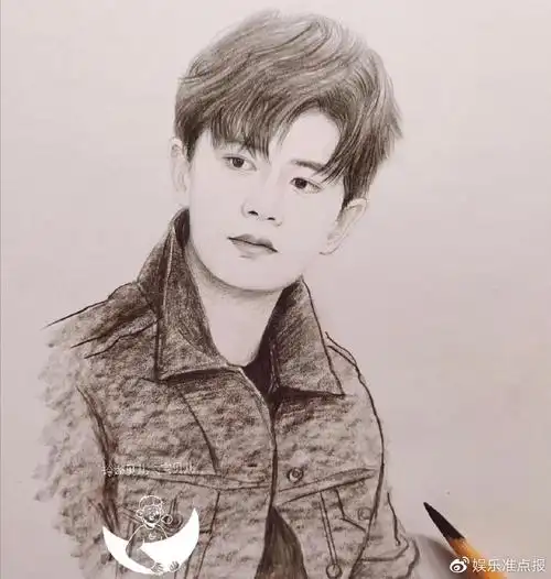 任嘉伦插画这是我见过画得最像的了一颦一笑都是那么真