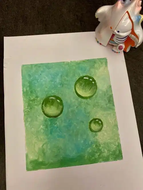 油画棒画一个夏天超简单水滴附教程