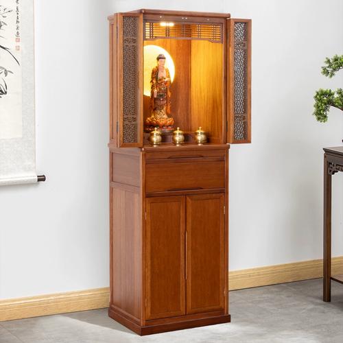 实木佛龛新中式立柜带门现代轻奢小型简约家用神龛佛像佛台柜神台