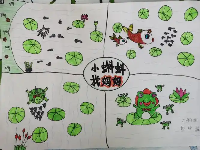 快乐阅读 乐趣无穷 延职附小二年级一班手绘小蝌蚪找妈妈