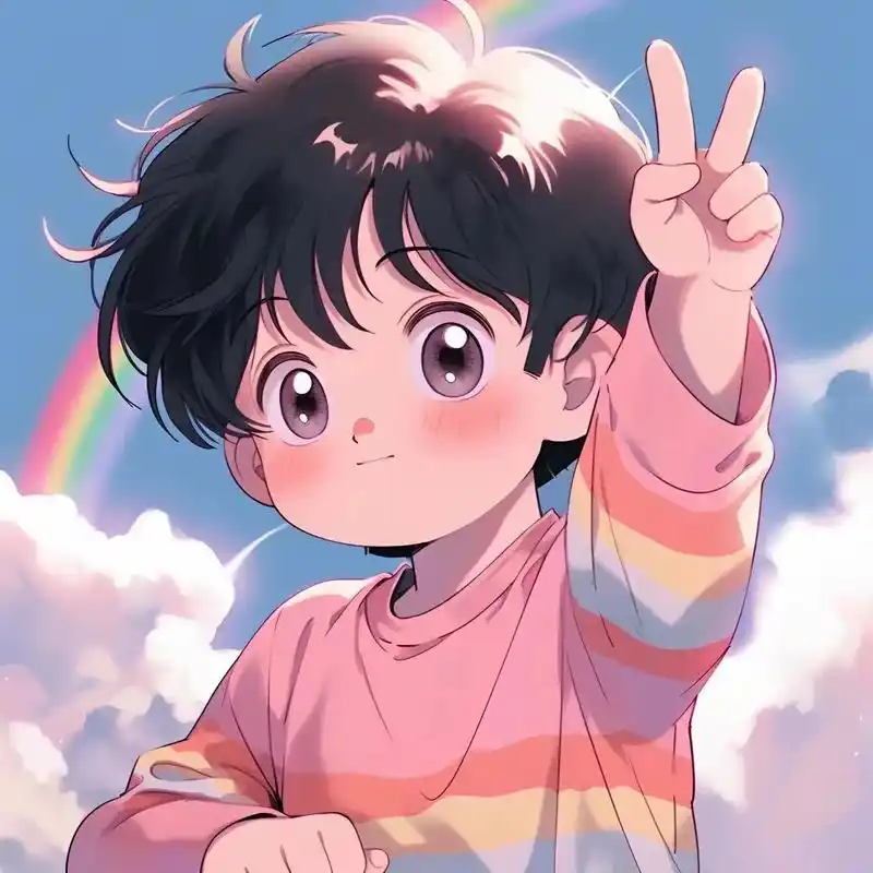 彩虹情侣.这么可爱的头像 你确定不换吗?情侣的哦#情侣头像  - 抖音