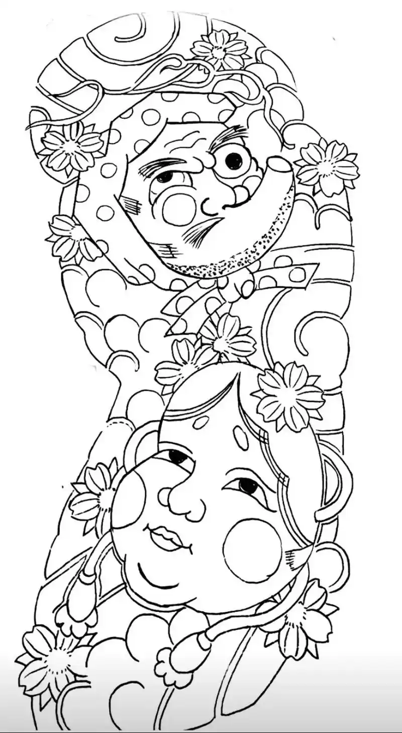 纹身刺青 纹身手稿阿多福火男 - 抖音