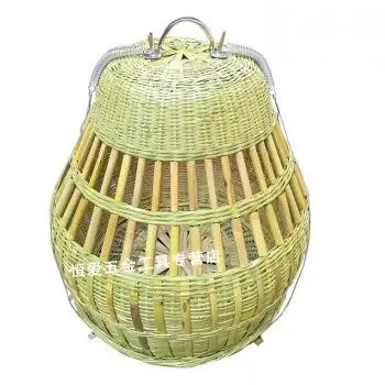 竹编制 经济野鸡笼 洛阳青竹野鸡笼方便实用型媒笼 平顶笼(加提手)