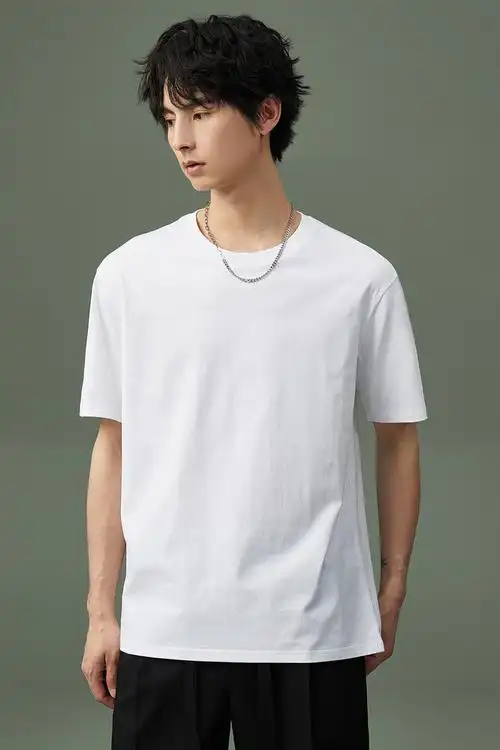 夏季重磅短袖t恤百搭纯色日系半落肩半袖打底衫潮圆领多色 - 17网