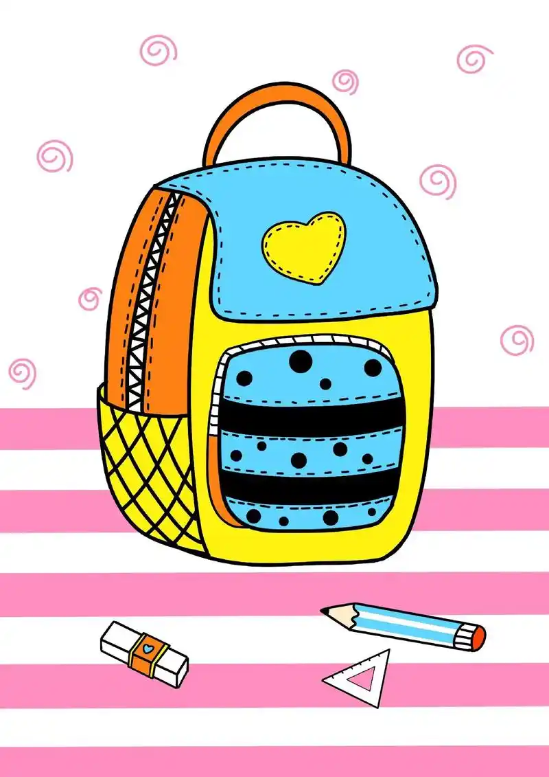 开学季画一个书包吧一起画起来哟