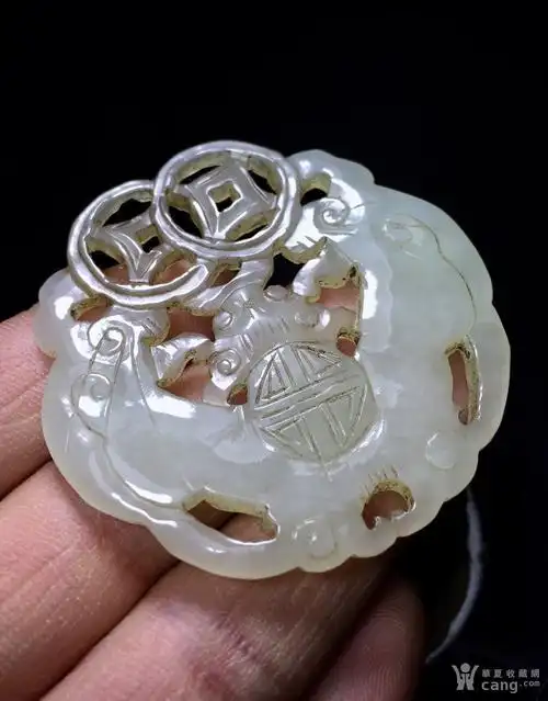 精品 清代老和田玉福在眼前玉佩 - 明清 - 玉器 - 华夏收藏网