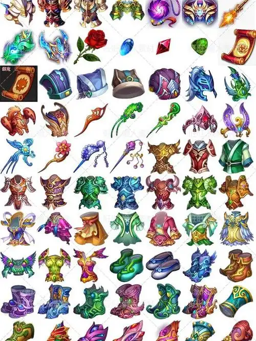 古代武侠玄幻风高清q版装备物品道具图标 icon 游戏手游素材 378