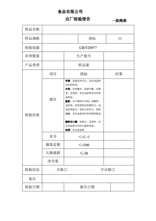 糕点出厂检验报告.doc