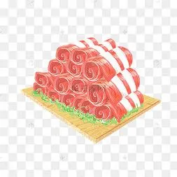 年货羊肉卷手绘插画