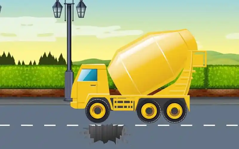 工程车趣味动画:儿童最爱玩的玩具工程车,压路机,水泥罐车修补公路