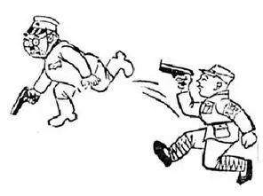 日本鬼子打中国人简笔画