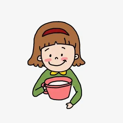 动漫头像小女孩拿着杯子喝水