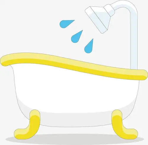 矢量图卡通花洒浴池