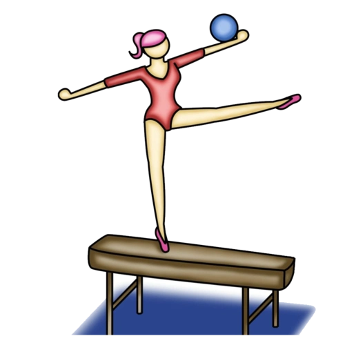 平衡木平衡木运动员卡通幼儿园平衡木简笔画
