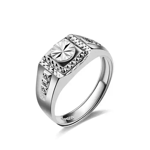 宝亨达 正品铂金男款戒指 pt950白金戒指男 男戒 男士高端礼物