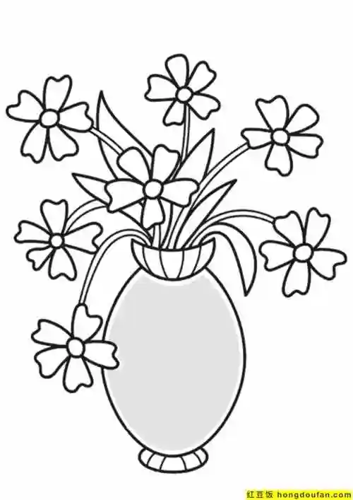 10张漂亮的花瓶要如何画一束花卡通儿童简笔画