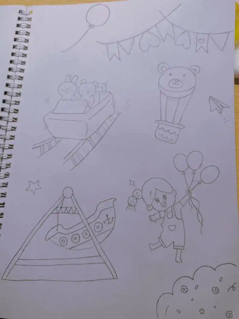 本周简笔画主题:游乐园