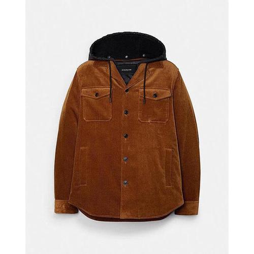 蔻驰(coach) 灯芯绒衬衫夹克保暖奢侈品男款外套男士上衣c6373_tas