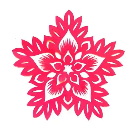 五折团花业余剪纸