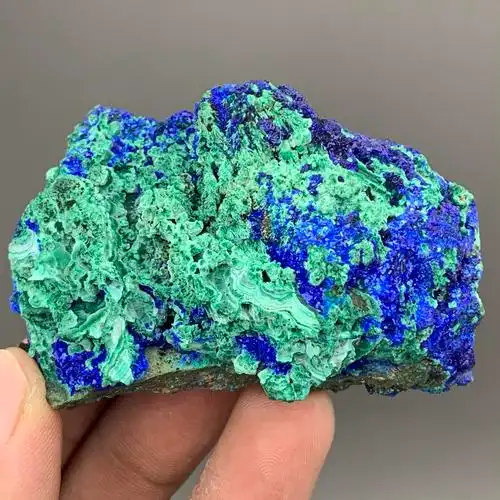 精品天然蓝铜矿原石孔雀石伴生共生矿物晶体矿石摆件