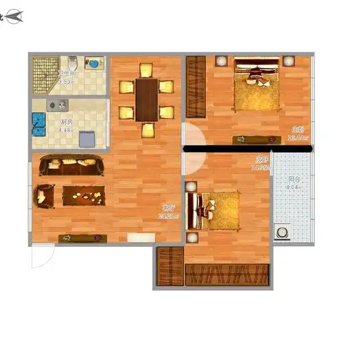 69平方米                                          (面积有偏差?