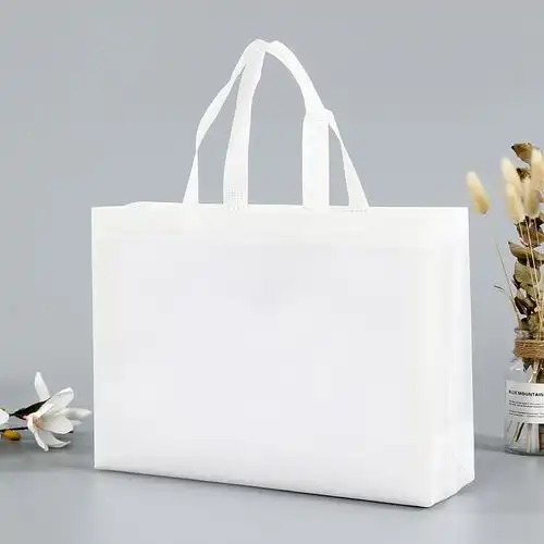 现货彩色空白无纺布袋广告覆膜服装购物手提袋无纺布外卖打包袋