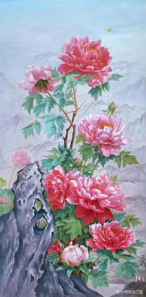 吉祥富贵牡丹花油画作品鉴赏