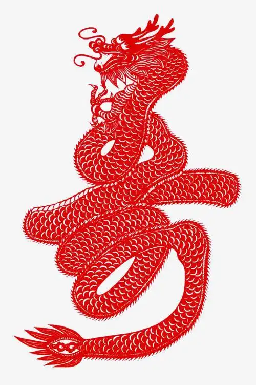 寿字剪纸龙图案挂件