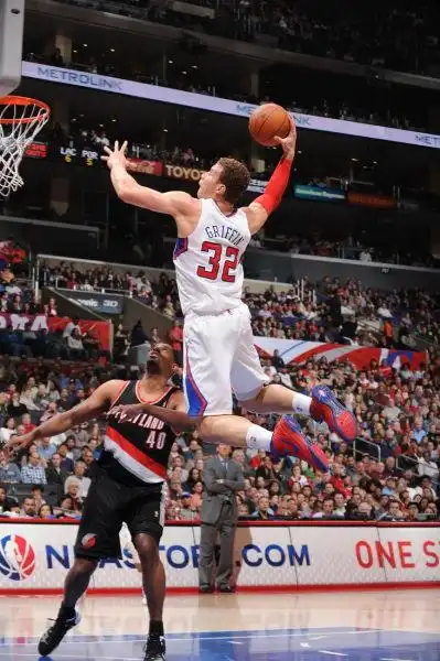 图文常规赛开拓者9798快船格里芬飞身扣篮