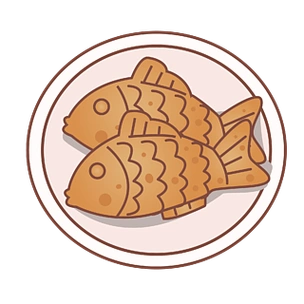 鲷鱼烧插画手绘卡通矢量图案设计素材