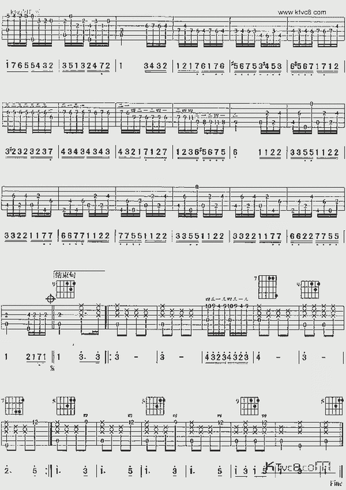 土耳其进行曲刘天礼编配版吉他谱六线谱