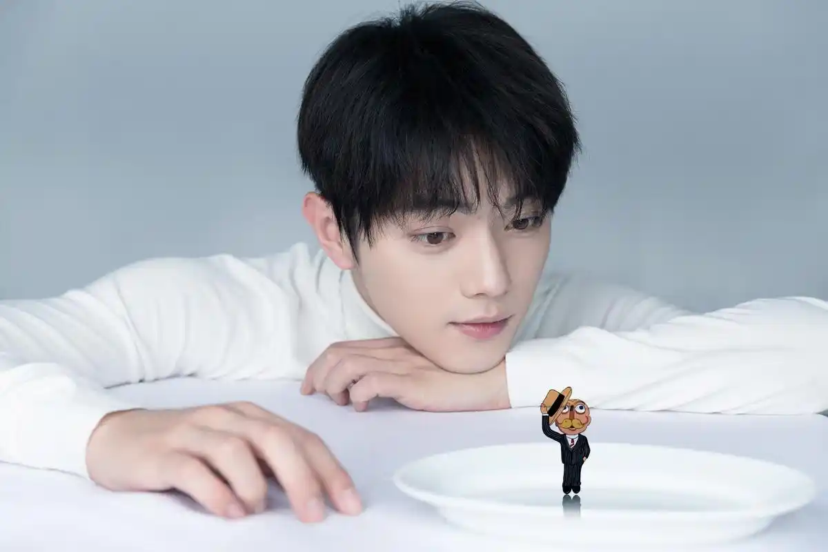 预告一个与时尚先生卡通形象互动的顺毛so~ 期待今晚时尚先生盛典许凯