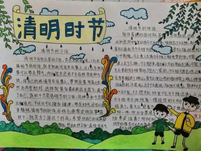 六年级四班清明节手抄报 - 美篇