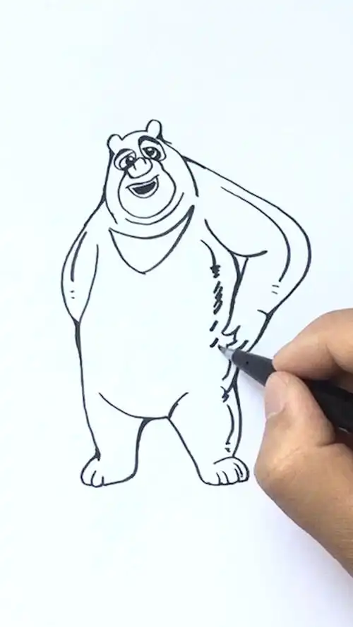 简笔画手绘熊二:熊大,光头强又来砍树了