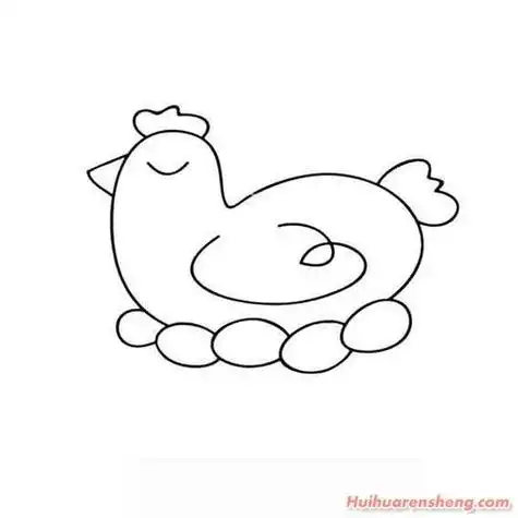 孵蛋类动物简笔画