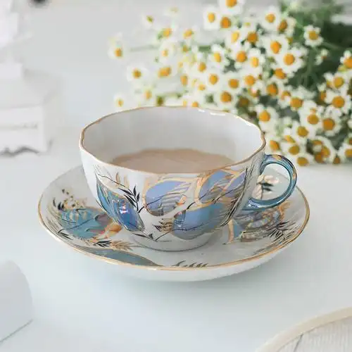 欧式陶瓷下午茶茶具俄皇lomonosov月光系列高档精致咖啡杯碟套装