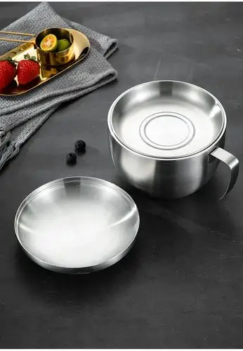 304不锈钢泡面碗带盖学生宿舍上班族网红方便面碗大号碗单个饭盒