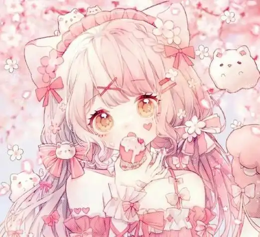 少女心图片大全粉色头像可爱二次元 粉色系少女精致头像