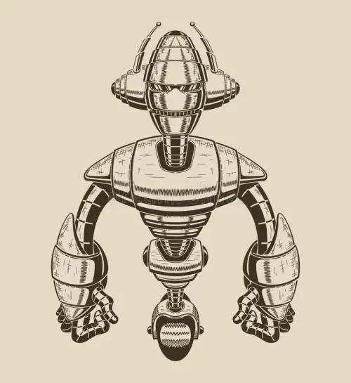 人工智能机器人简笔画彩图