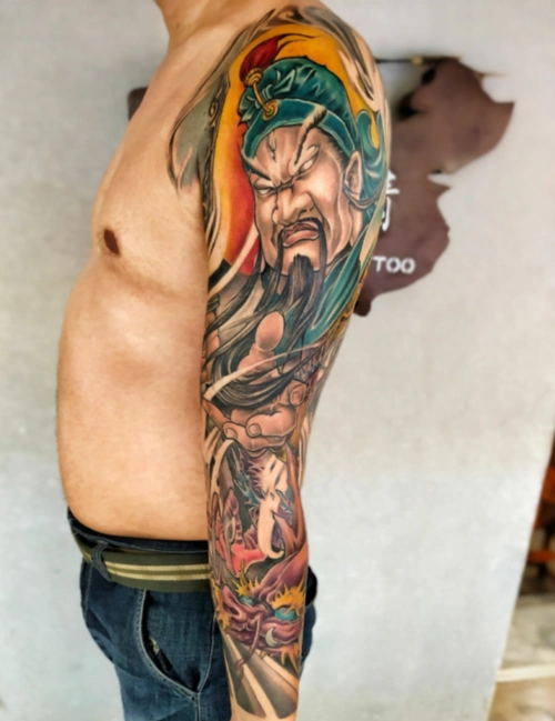 关公花臂纹身欣赏3