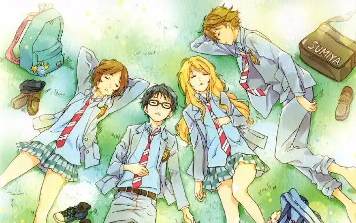 跪求动漫人物躺在草地上的美图,画风一定要好!画风一定要好!