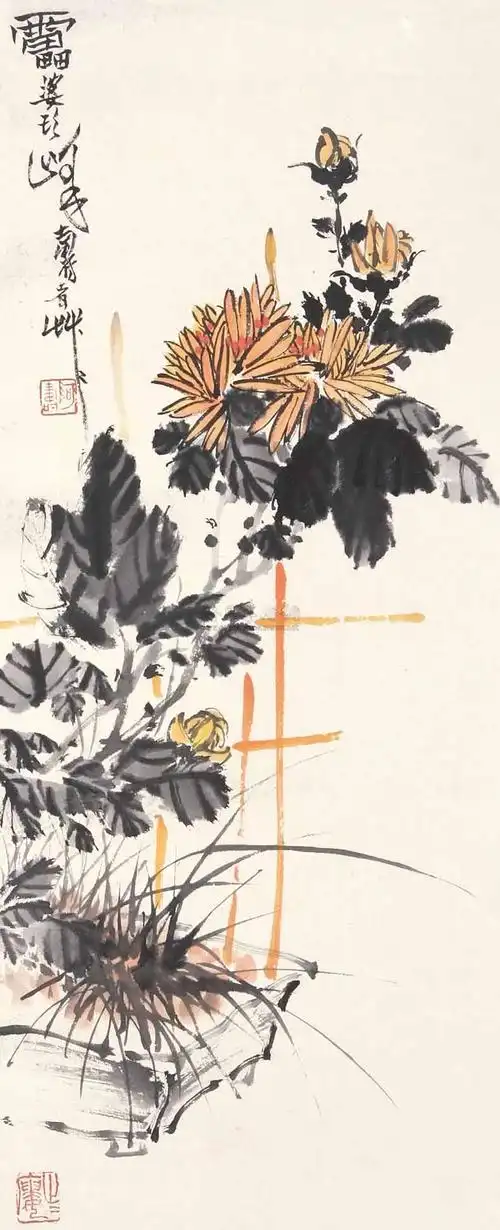 潘天寿笔下的菊花及拍卖价格